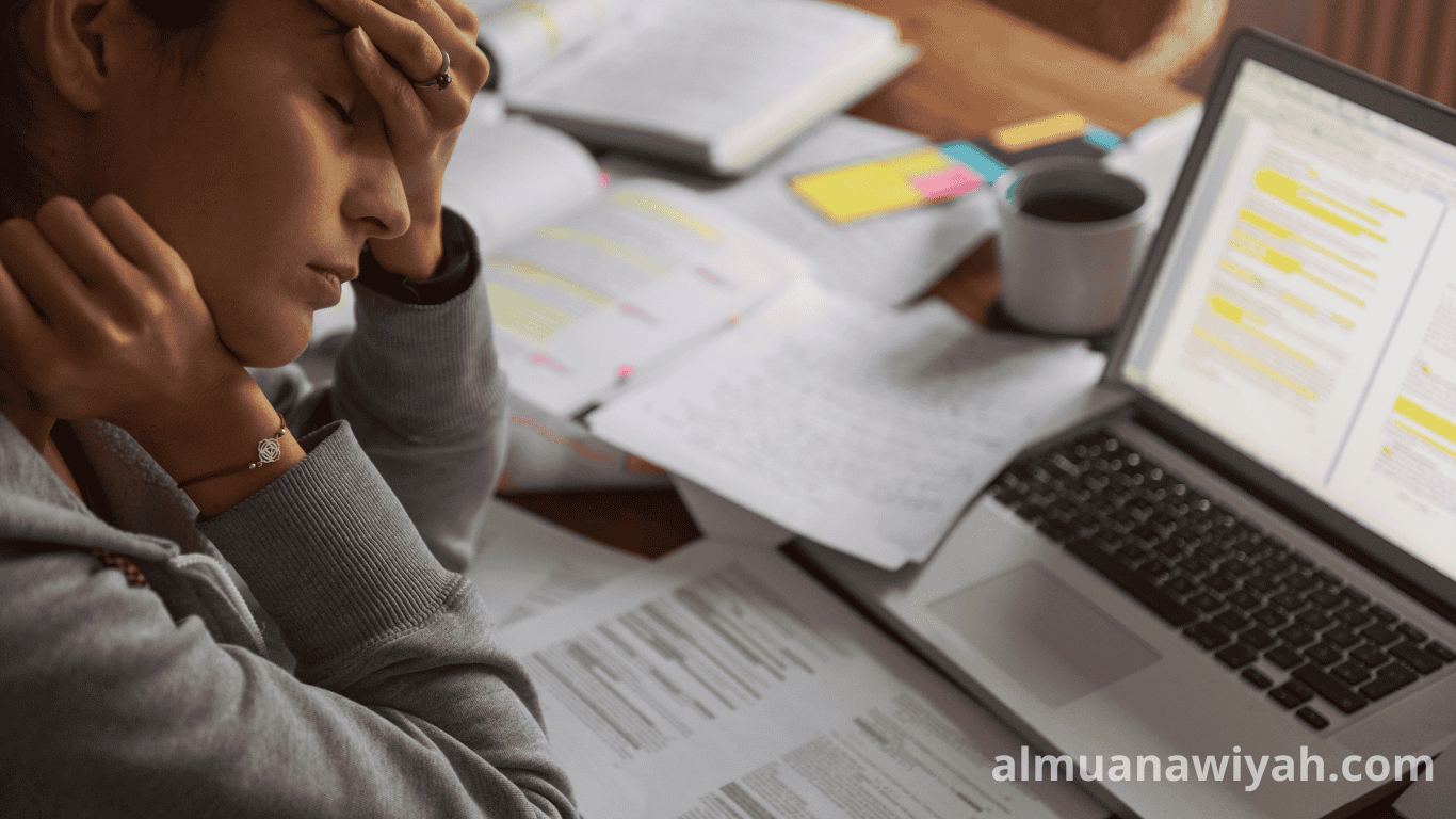 keutamaan shalat tepat waktu, burnout, stres kerja, exhausted, stressed worker, kelelahan, mental health