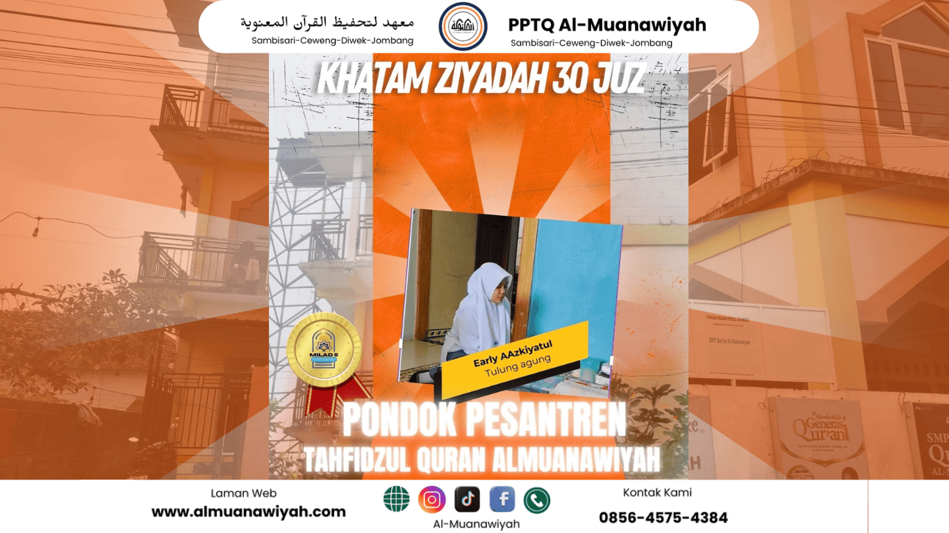 foto santri putri Pondok Pesantren tahfidzul Qur'an Al Muanawiyah yang khatam setoran 30 juz