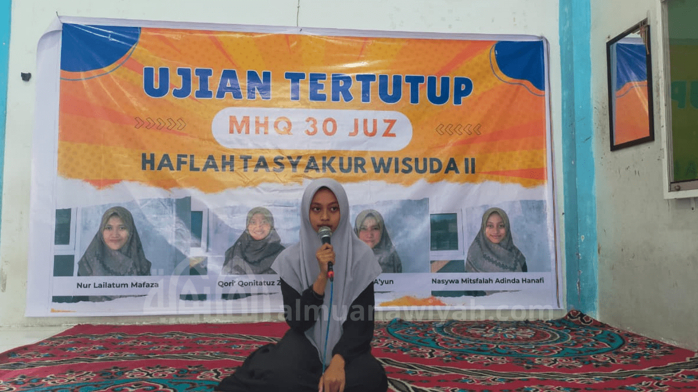 MHQ musabaqah hifdzil Qur'an 30 juz menjelang wisuda tahfidz Pondok Pesantren Tahfidz Putri Al Muanawiyah Jombang, ujian sambung ayat tahfidz