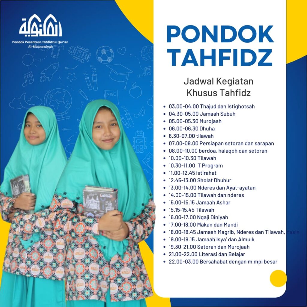 gambar jadwal kegiatan santri tahfidz PPTQ Al Muanawiyah Jombang