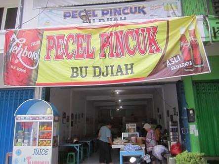 rumah makan pecel pincuk bu djiah jomnbang kuliner murah sekitar pesantren jombang