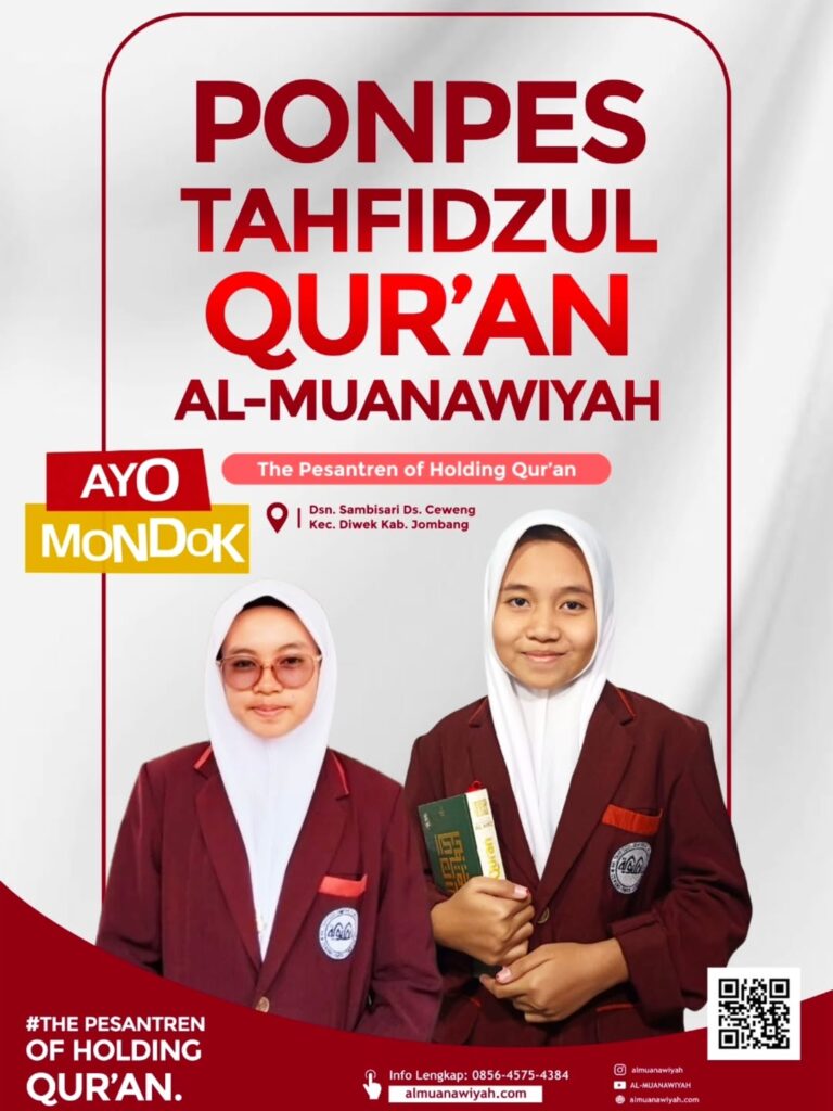 poster pendaftaran santri baru pondok tahfidz putri jombang Al Muanawiyah