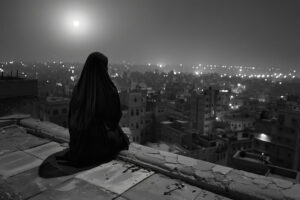 siluet wanita duduk ilustrasi nama istri Rasulullah